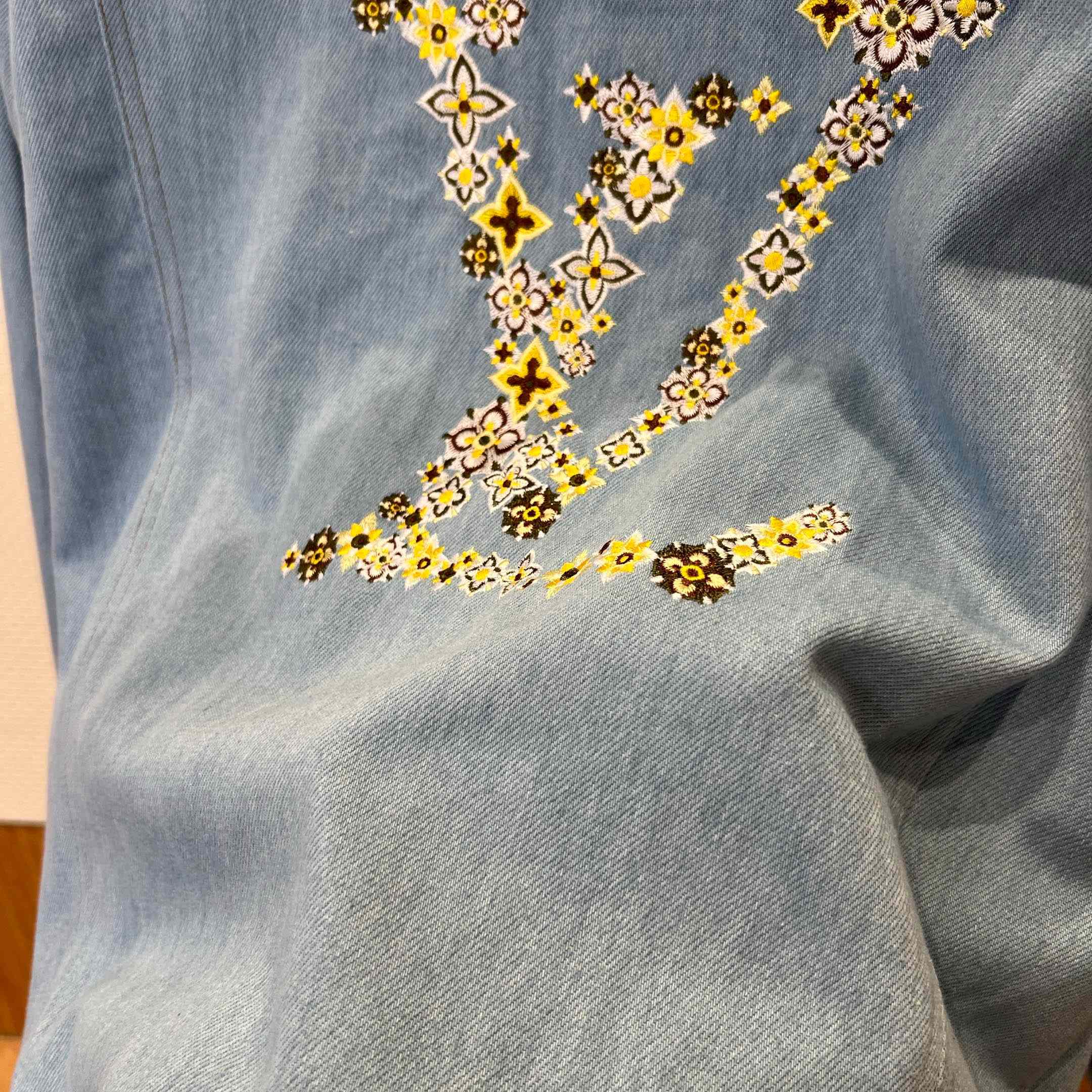 Louis Vuitton Embroidered Signature Denim Workwear Blouson  - DesignerGu