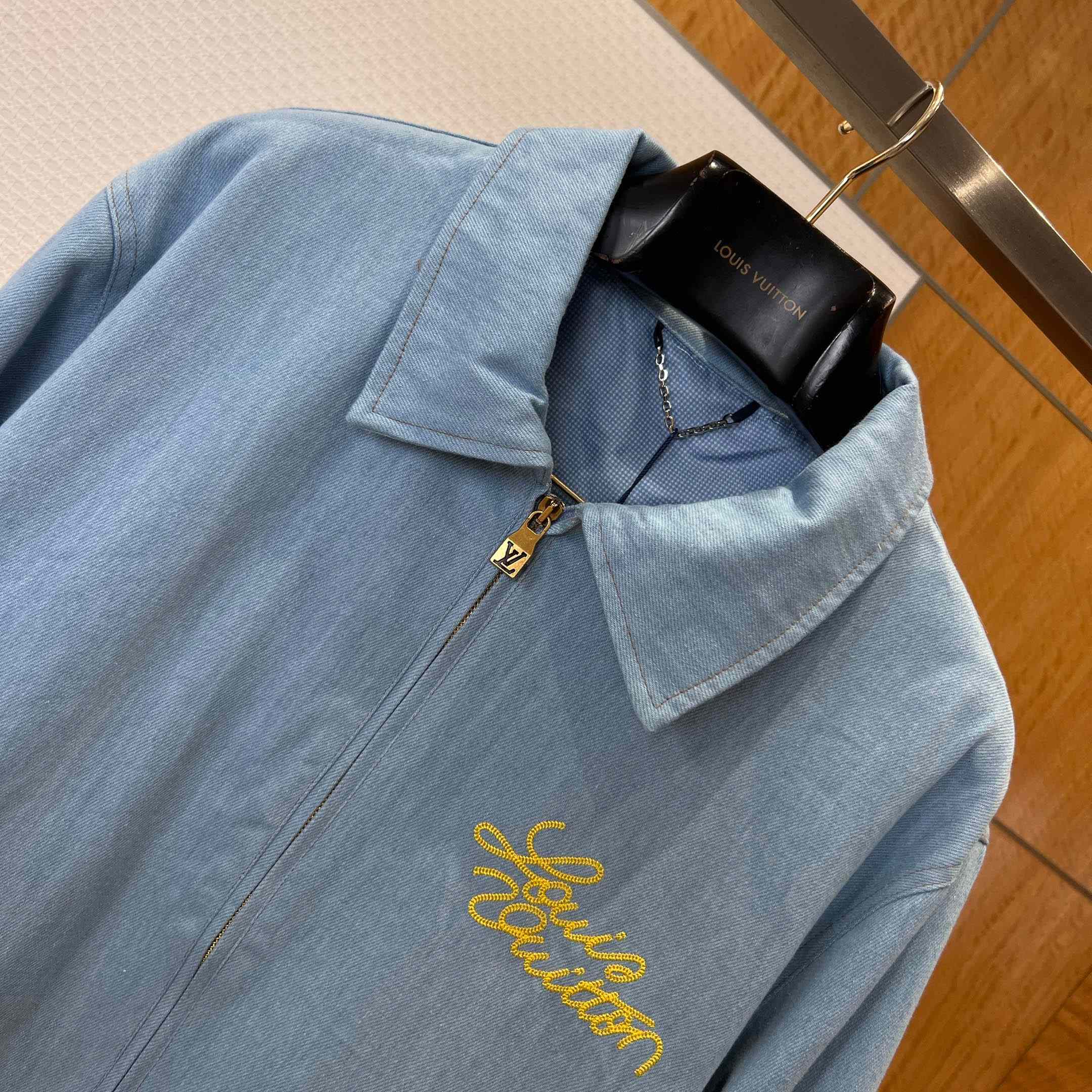 Louis Vuitton Embroidered Signature Denim Workwear Blouson  - DesignerGu