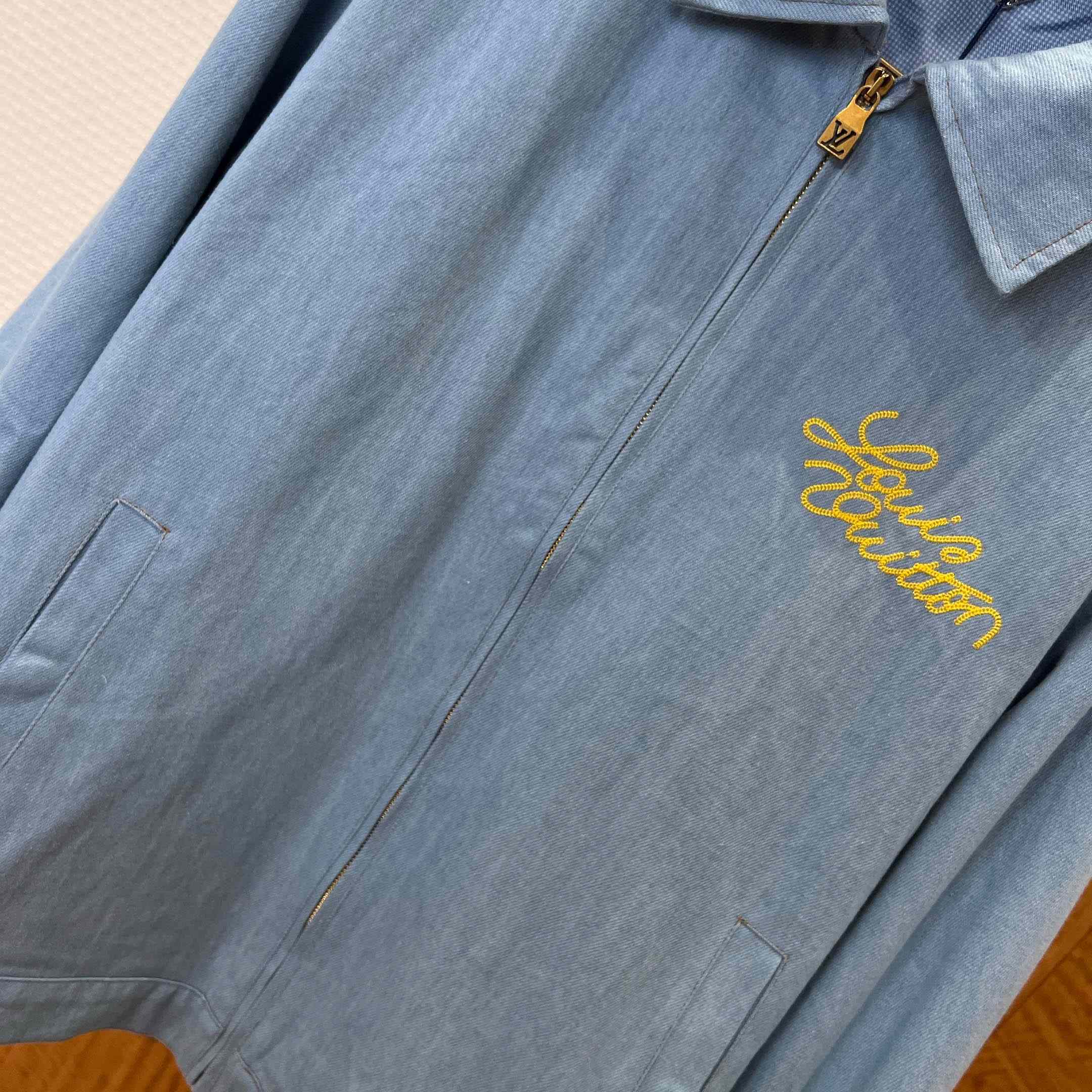 Louis Vuitton Embroidered Signature Denim Workwear Blouson  - DesignerGu