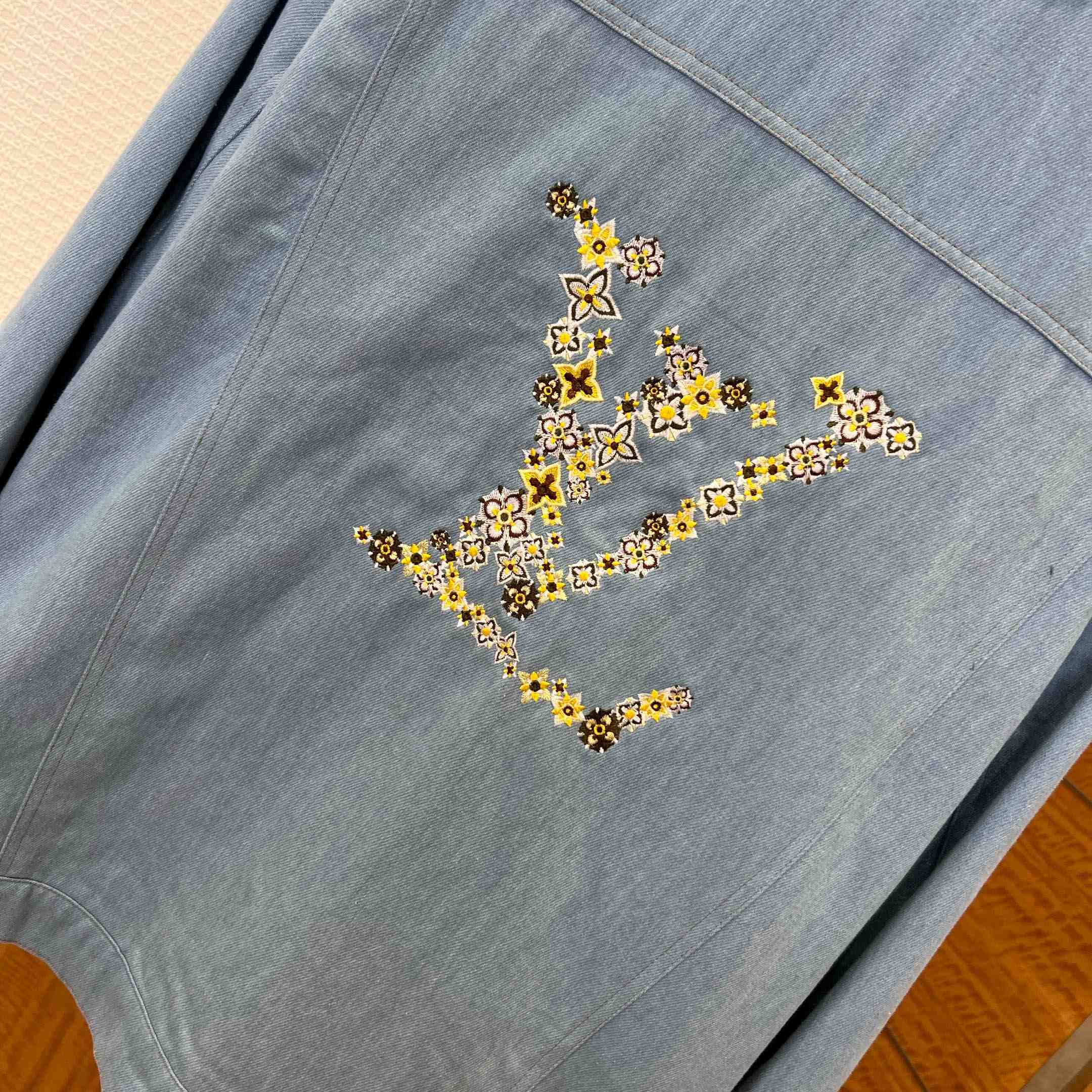 Louis Vuitton Embroidered Signature Denim Workwear Blouson  - DesignerGu