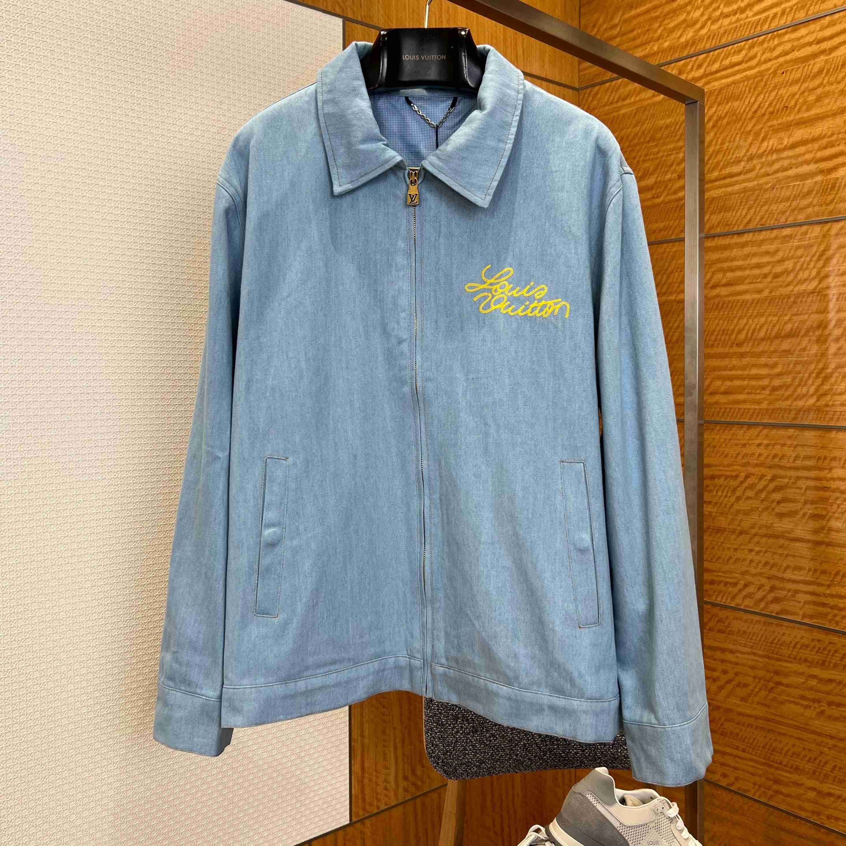 Louis Vuitton Embroidered Signature Denim Workwear Blouson  - DesignerGu