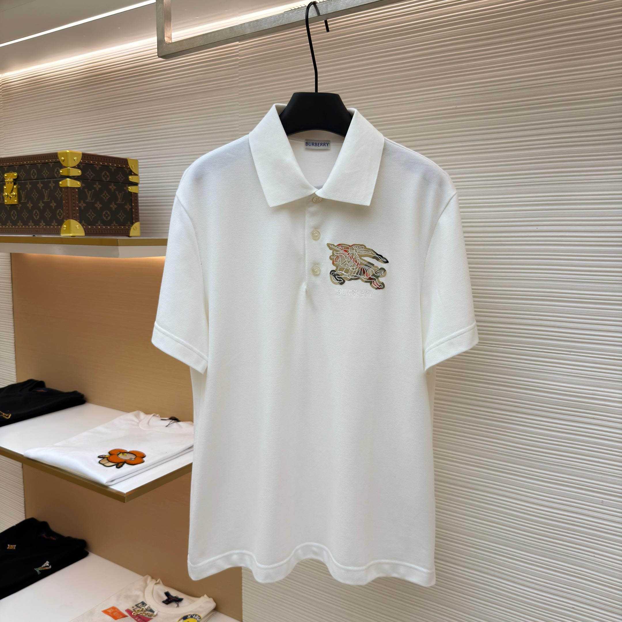 Burberry EKD Sketch Cotton Polo Shirt - DesignerGu
