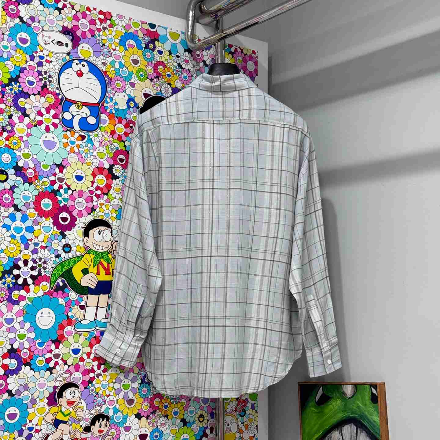 Acne Studios  LINEN CHECK BUTTON-UP SHIRT - DesignerGu