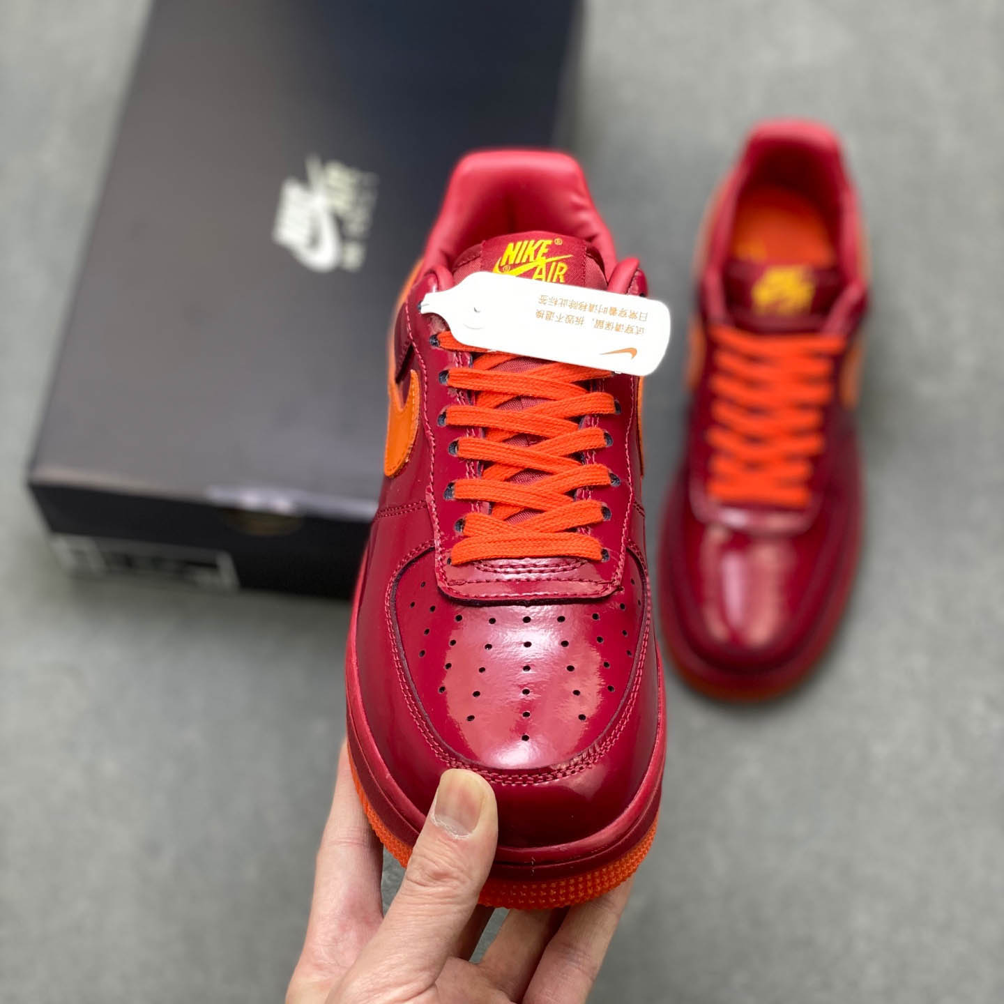 Nike Air Force 1 Low 'Patent Leather Dark Team Red' - DesignerGu