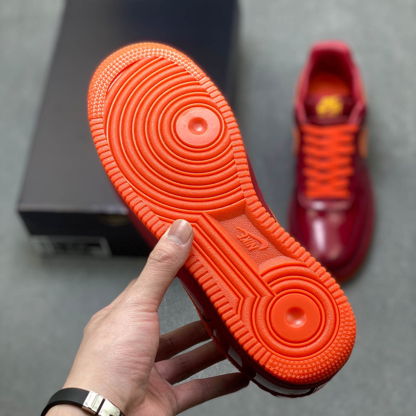 Nike Air Force 1 Low 'Patent Leather Dark Team Red' - DesignerGu