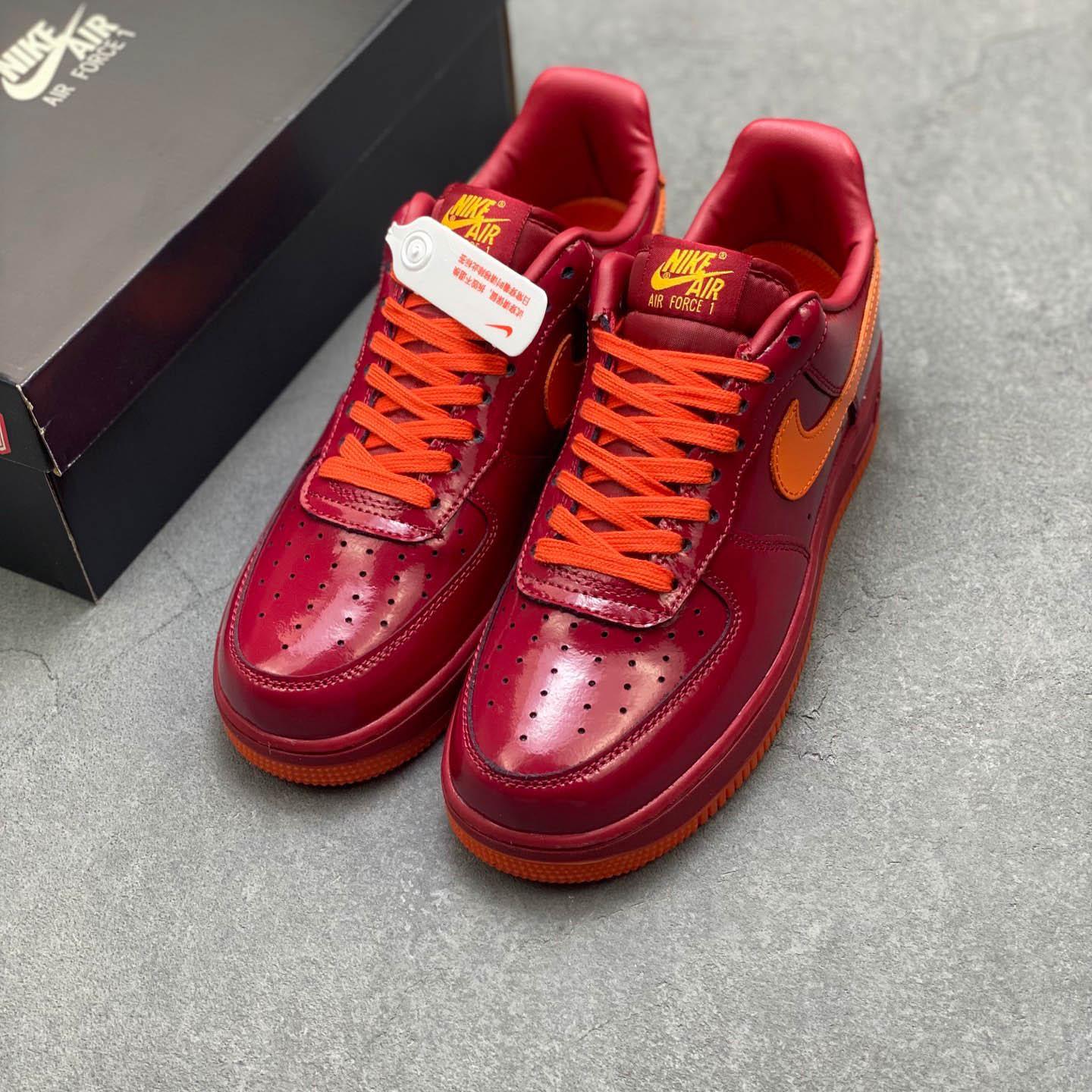 Nike Air Force 1 Low 'Patent Leather Dark Team Red' - DesignerGu