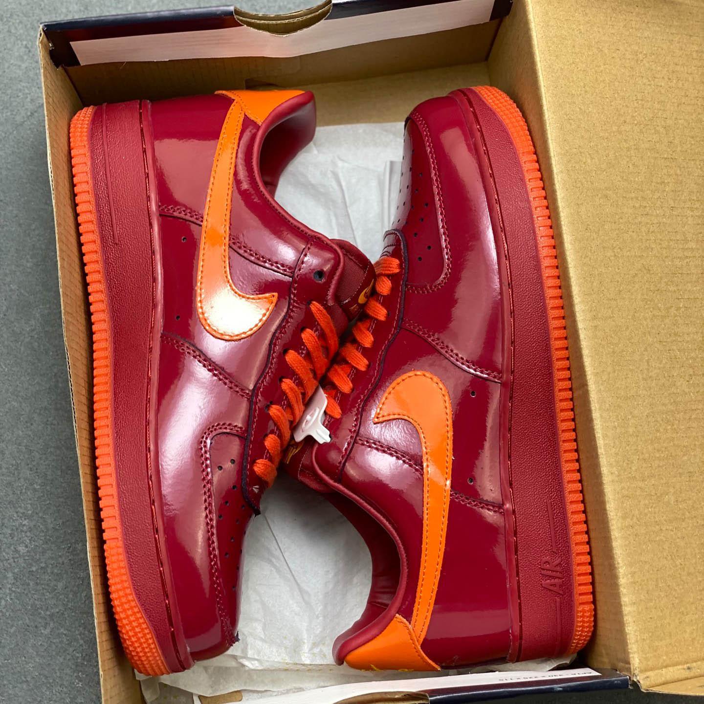 Nike Air Force 1 Low 'Patent Leather Dark Team Red' - DesignerGu