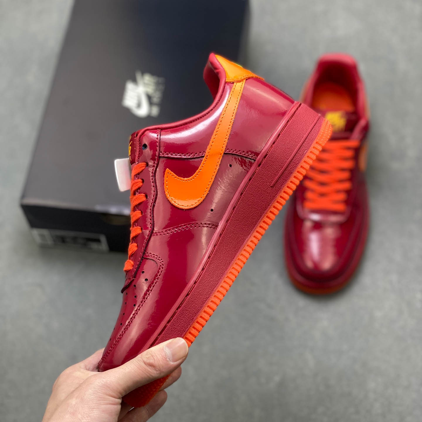 Nike Air Force 1 Low 'Patent Leather Dark Team Red' - DesignerGu