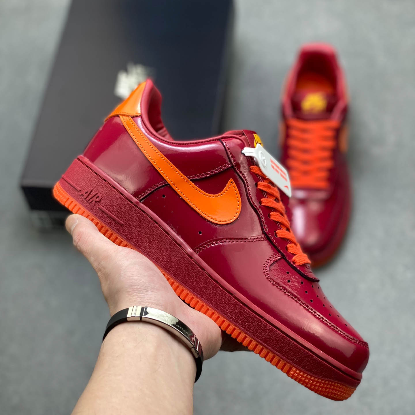 Nike Air Force 1 Low 'Patent Leather Dark Team Red' - DesignerGu