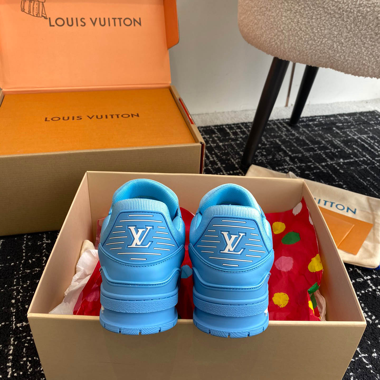Louis Vuitton Trainer 'Embossed Monogram - Blue' - DesignerGu