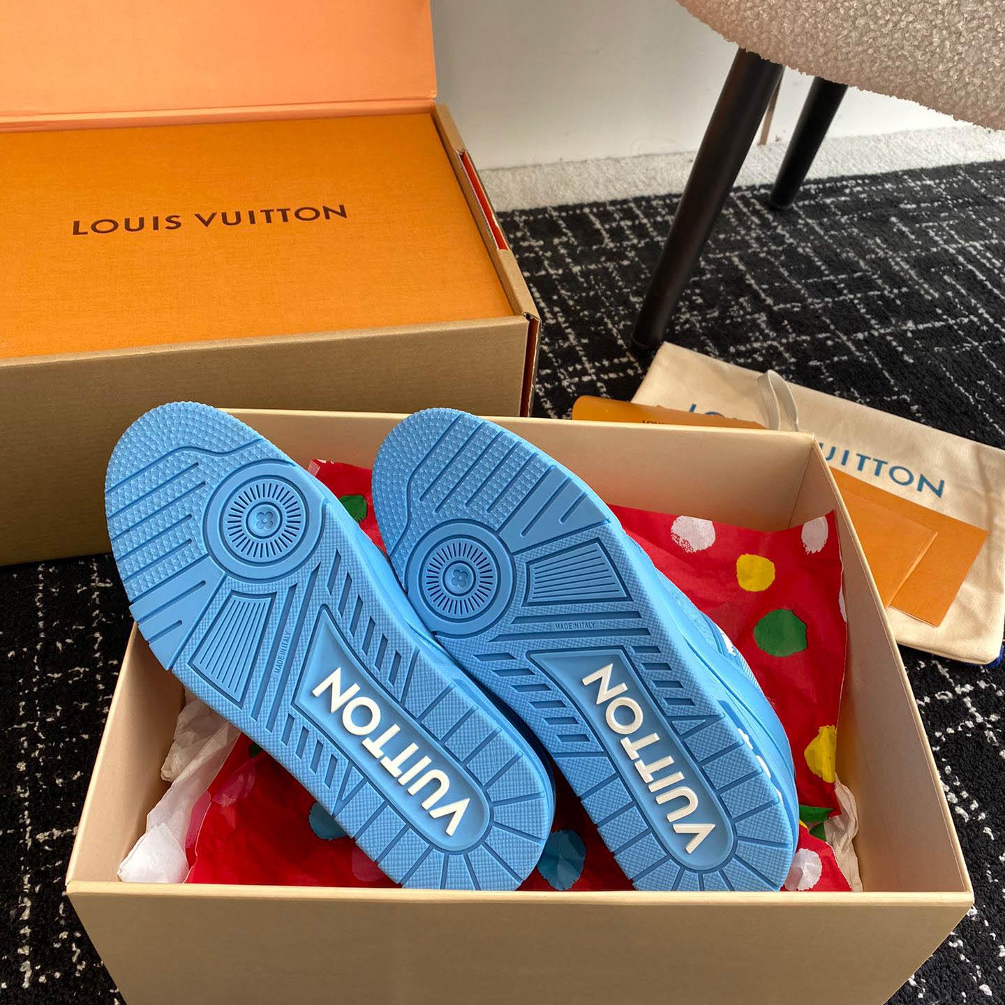 Louis Vuitton Trainer 'Embossed Monogram - Blue' - DesignerGu