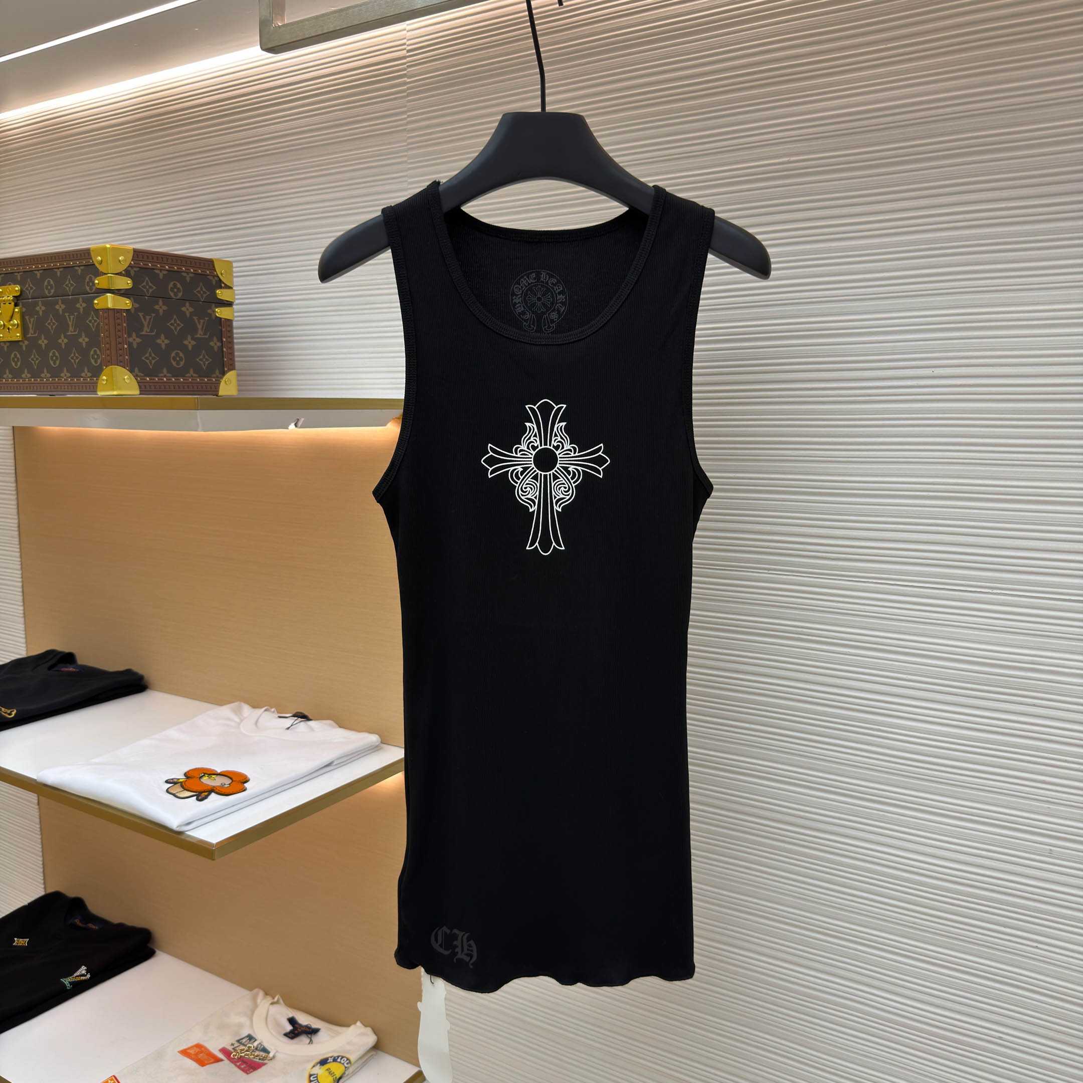 Chrome Hearts Hairy Cross Rib Tank 'Black' - DesignerGu