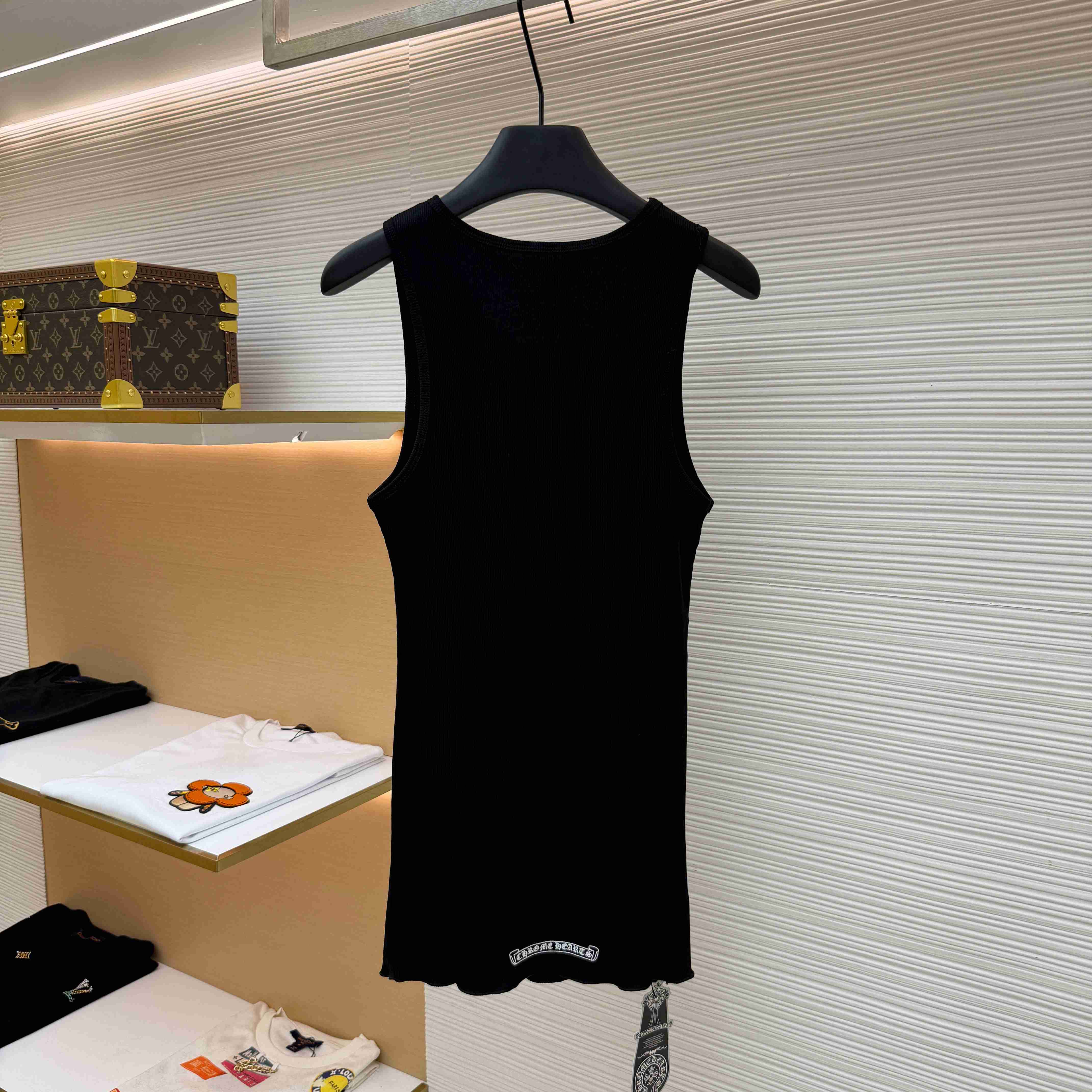 Chrome Hearts Hairy Cross Rib Tank 'Black' - DesignerGu