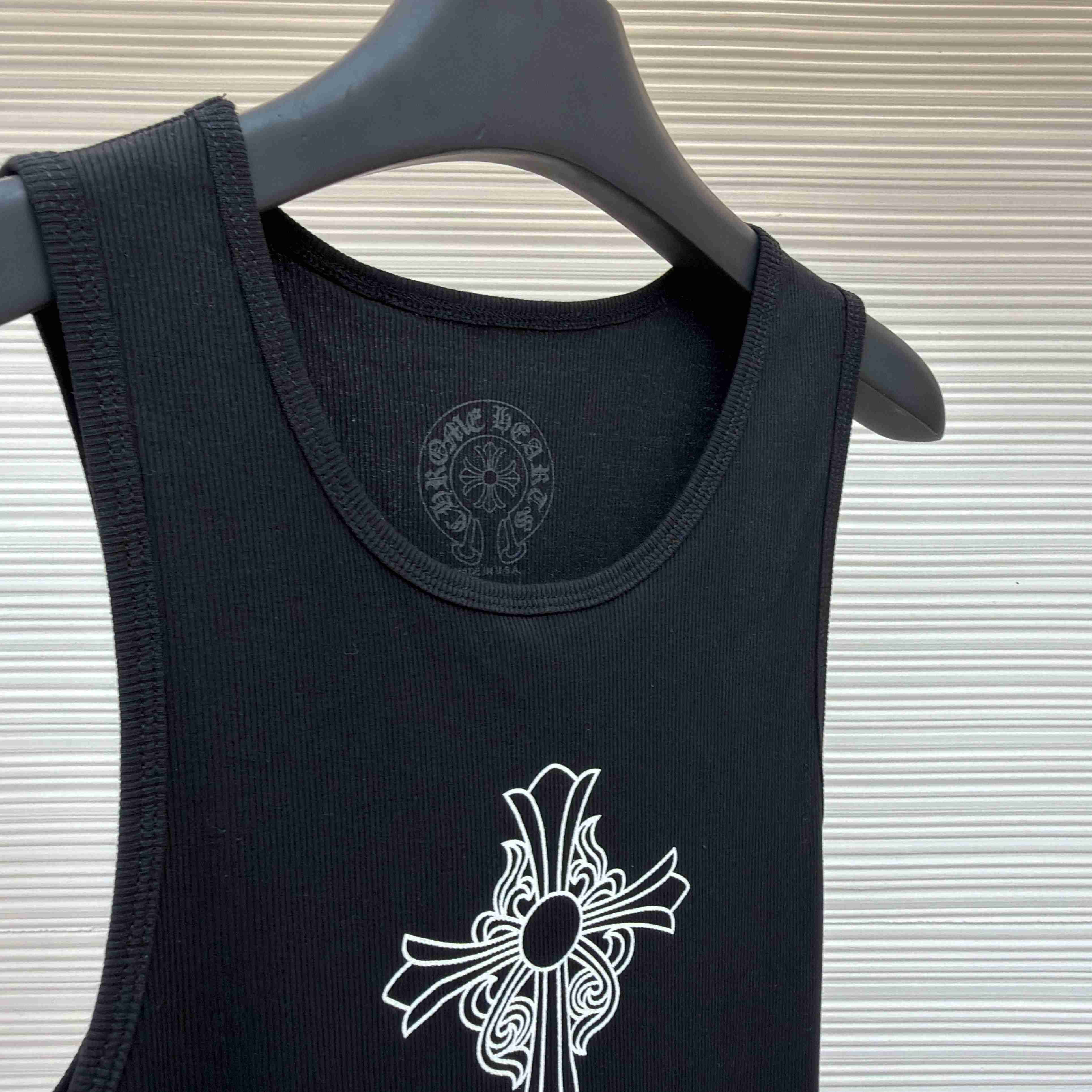 Chrome Hearts Hairy Cross Rib Tank 'Black' - DesignerGu