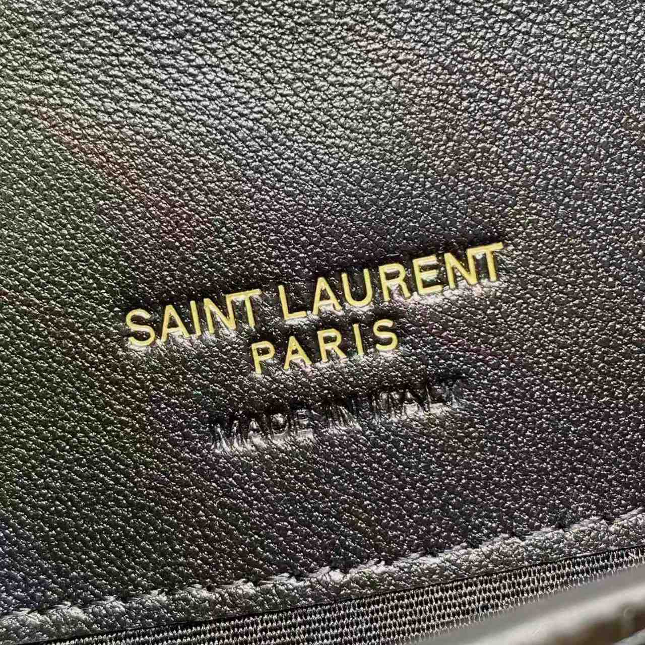 Saint Laurent CASSANDRE Phone Holder In SHINY Crocodile-Embossed Leather - DesignerGu