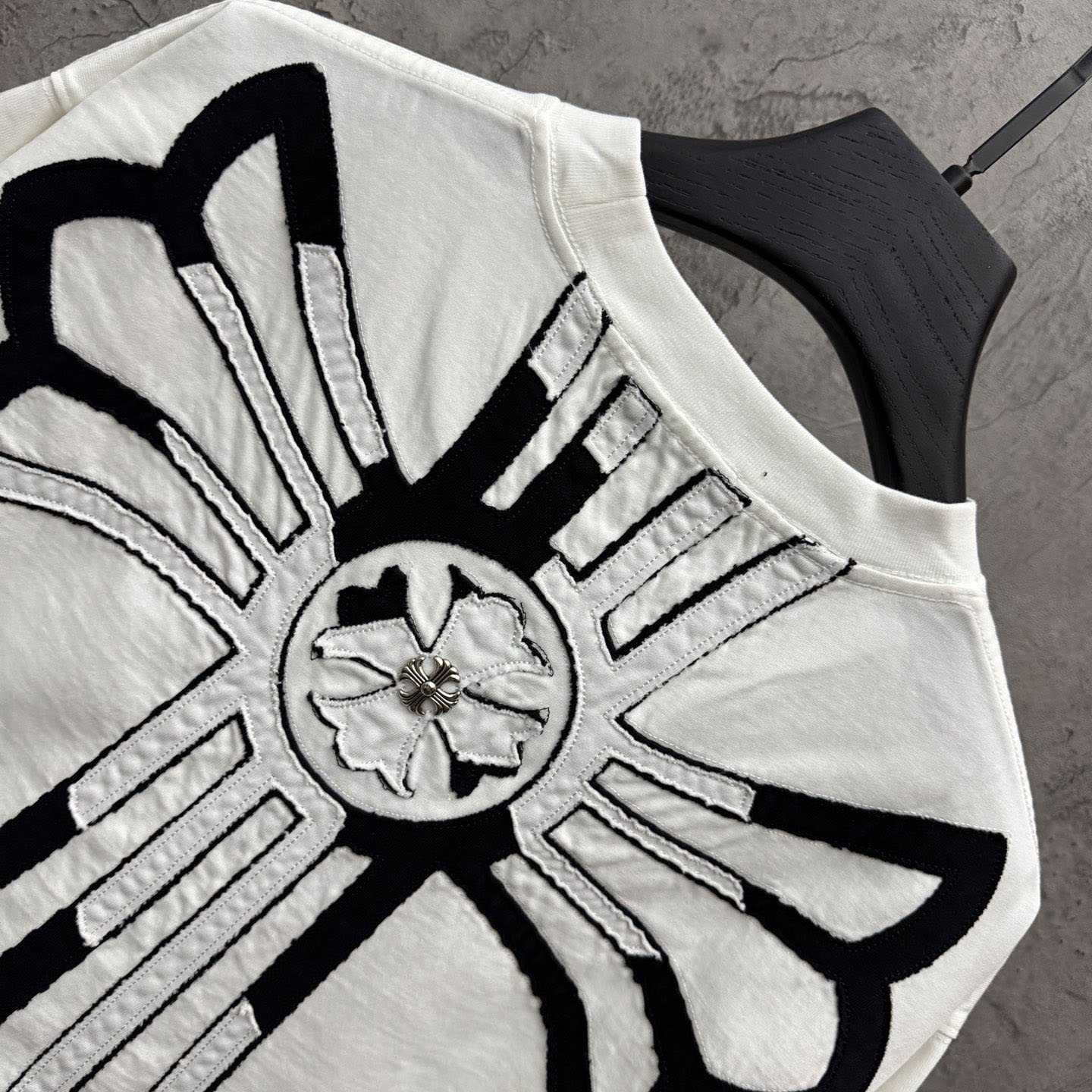 Chrome Hearts Large Cross Patch Embroidered Crew Neck Short Sleeve T-Shirt 'White' - DesignerGu