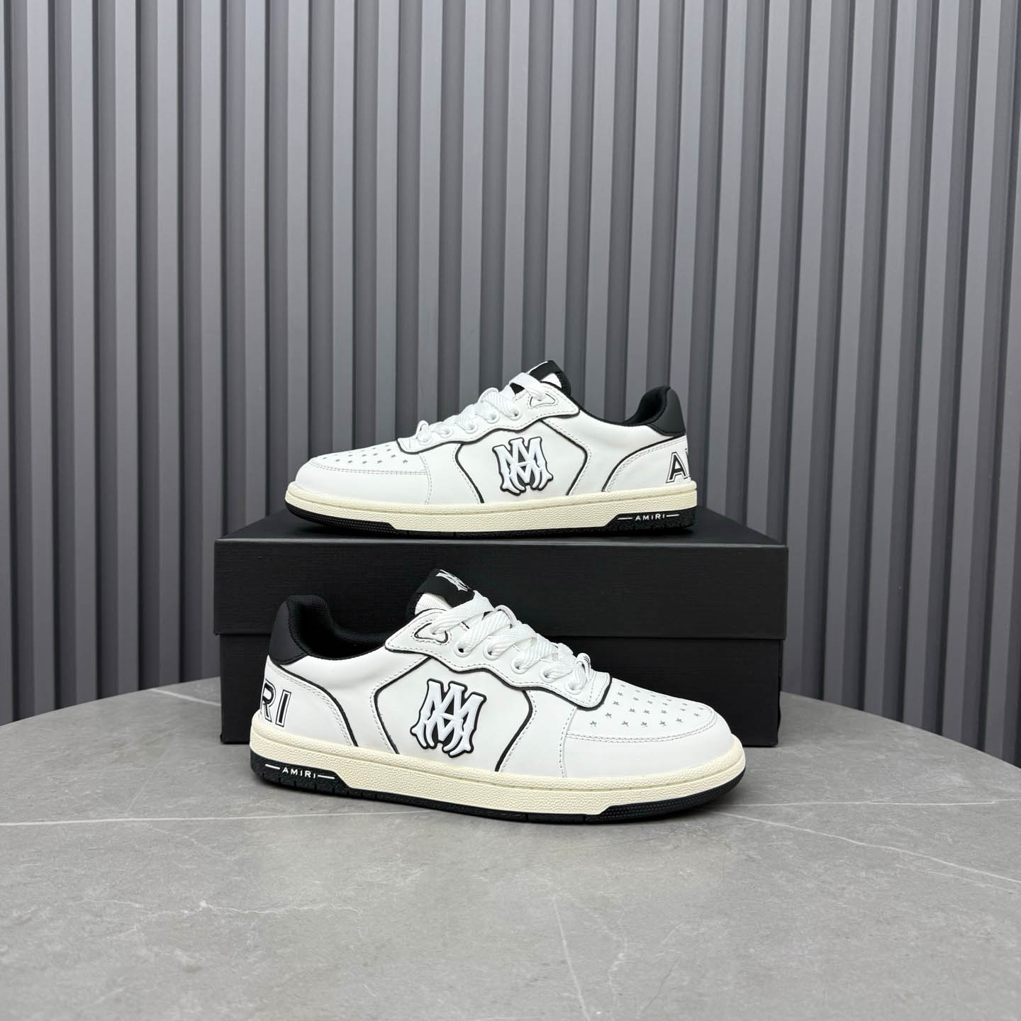 Amiri Off-White & Black Newport Sneakers - DesignerGu