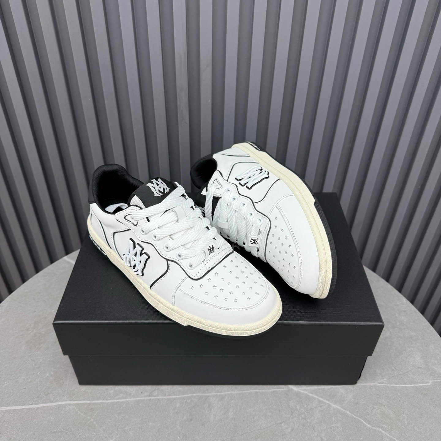 Amiri Off-White & Black Newport Sneakers - DesignerGu