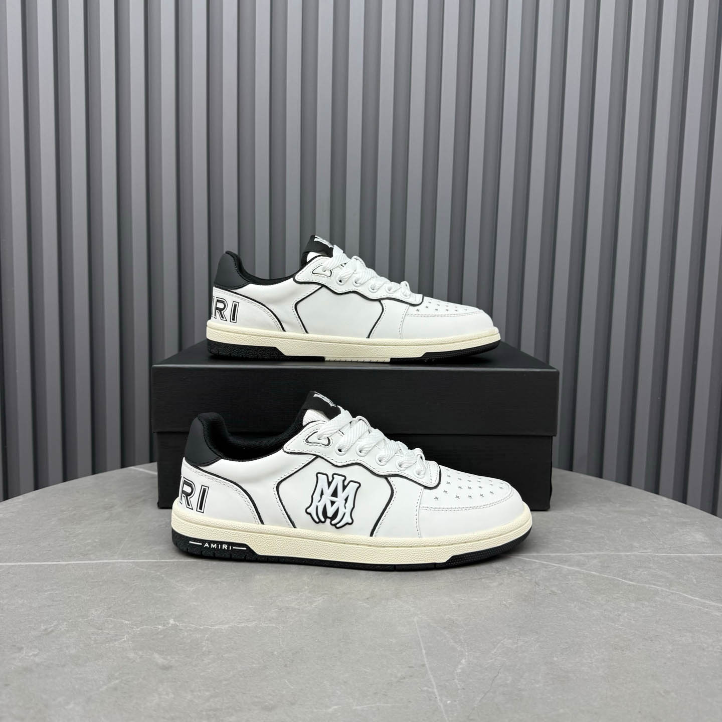 Amiri Off-White & Black Newport Sneakers - DesignerGu