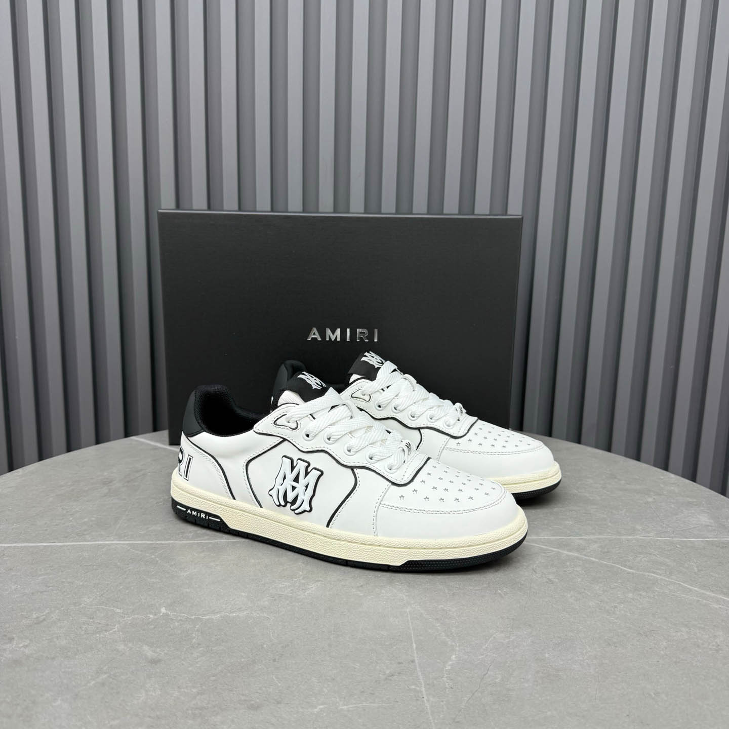 Amiri Off-White & Black Newport Sneakers - DesignerGu