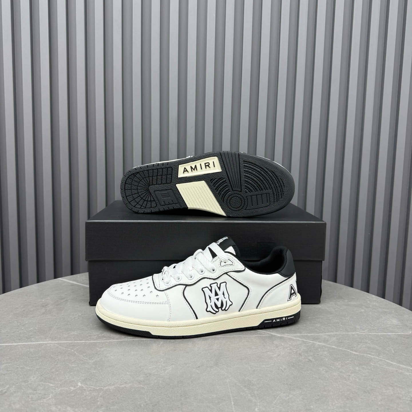 Amiri Off-White & Black Newport Sneakers - DesignerGu