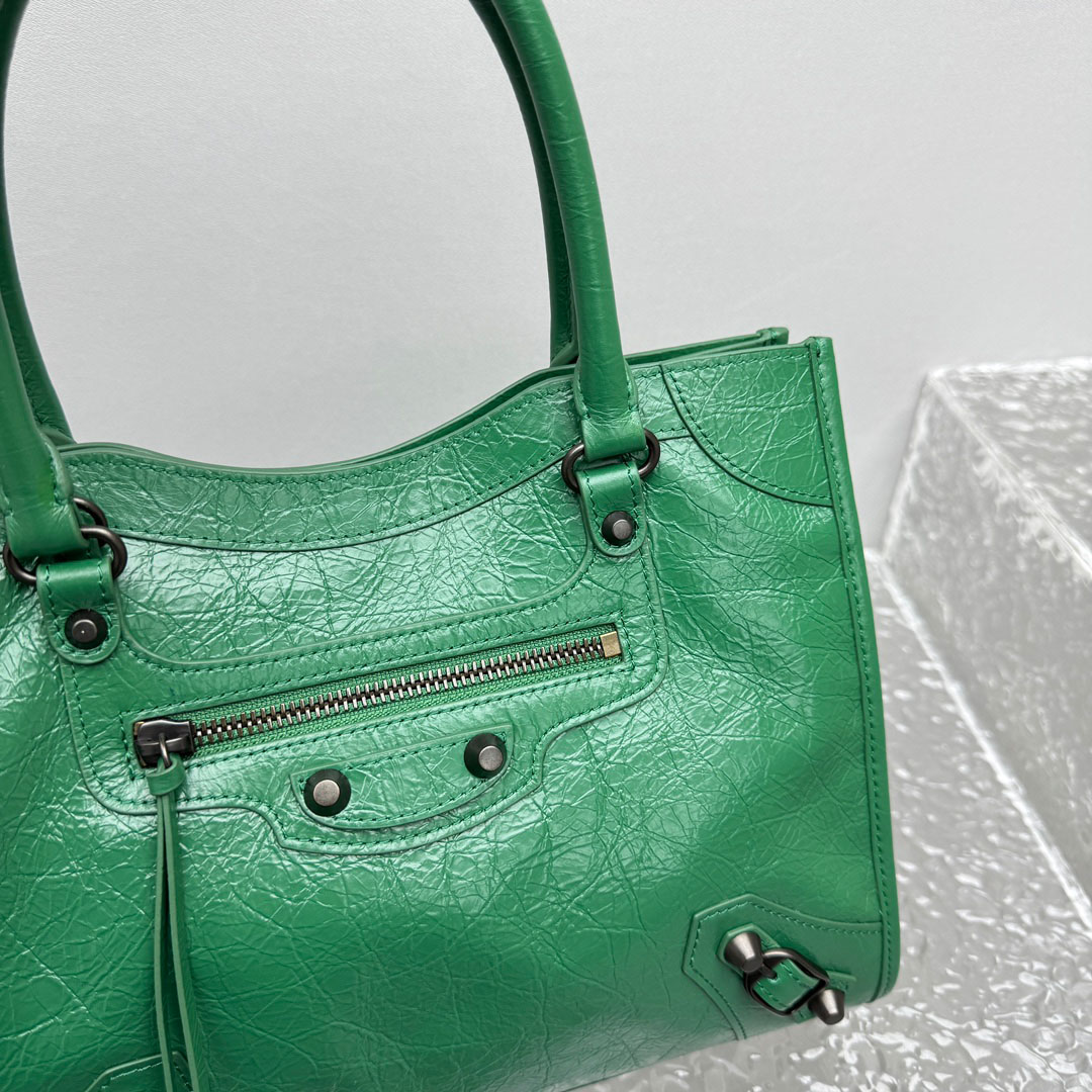 Balenciaga Le City Tote Bag Mini In Green - DesignerGu