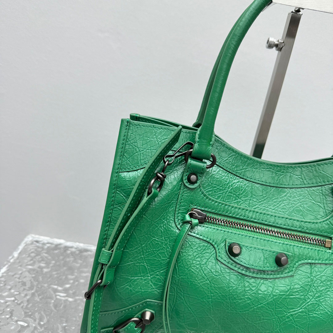 Balenciaga Le City Tote Bag Mini In Green - DesignerGu