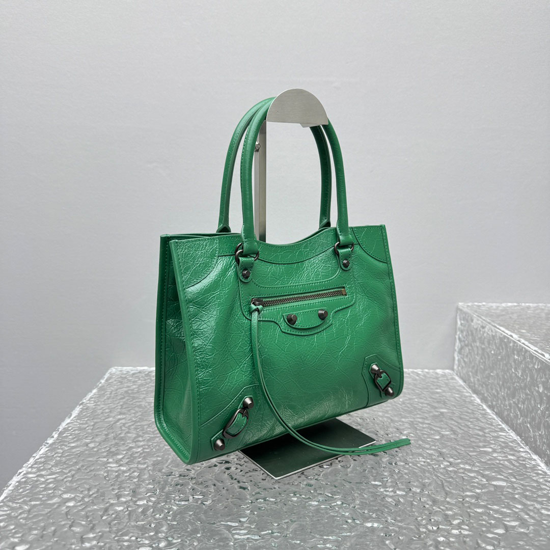 Balenciaga Le City Tote Bag Mini In Green - DesignerGu